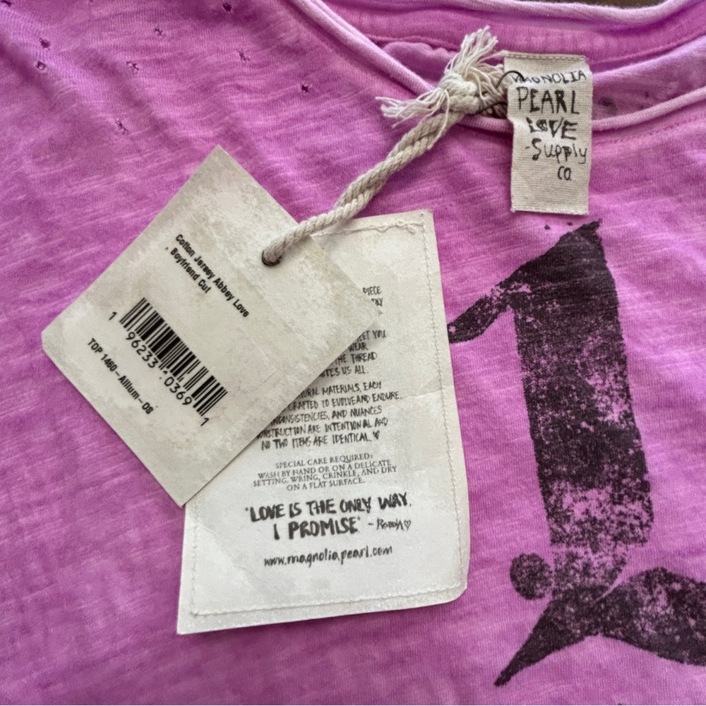Magnolia Pearl Abbey Love Tee #1460 Love Supply Co Pink NWT - Picture 6 of 9